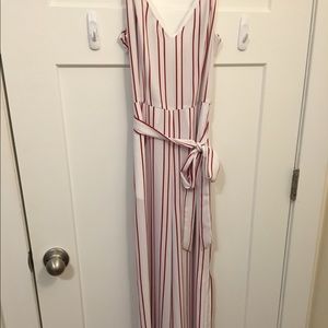 Forever 21 striped jumpsuit